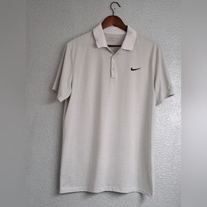 Nike Golf  Dri-Fit Grey & White Striped Shirt     Size L